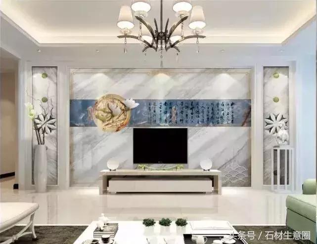 清水出芙蓉天然去雕饰木雕,鱼肚白石材背景墙现代简约