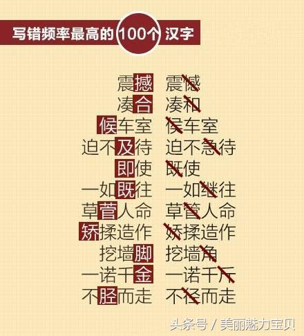 生活中最容易读错写错的十个汉字,孩子容易读错的汉字