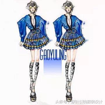 时装效果图手绘,时装手绘效果图夏装