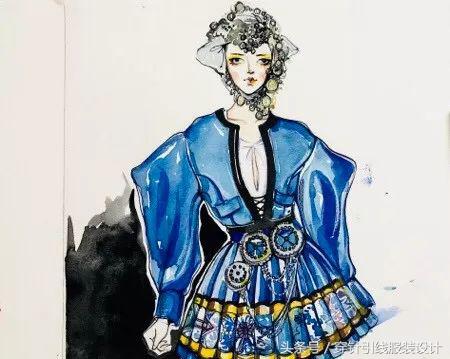 时装效果图手绘,时装手绘效果图夏装