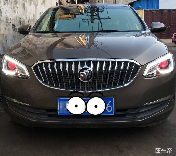 别克英朗原车led大灯改透镜,别克英朗安装激光双透镜大灯