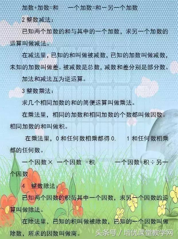 小学数学必背公式完整版,廖老师熬夜整理小学数学公式大全