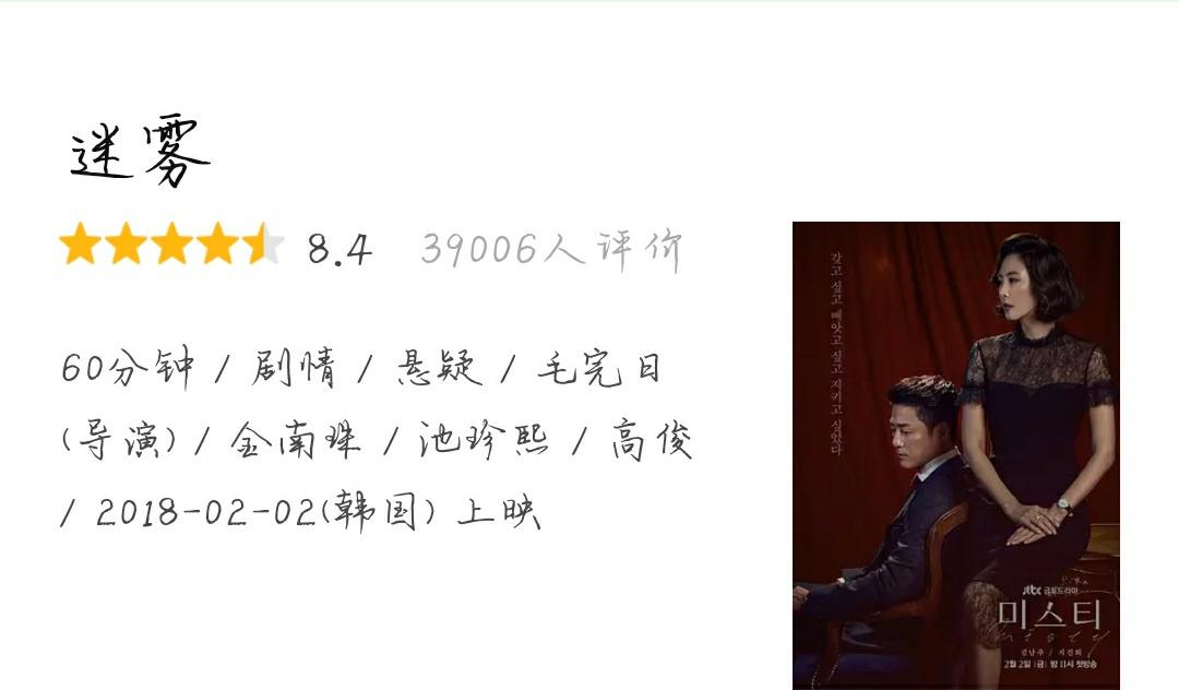 迷雾女主角整容了吗,迷雾韩剧女主高光