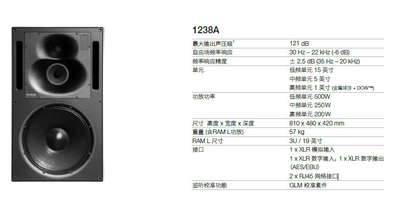 真力8050b两分频有源监听音箱 (真力有源监听音箱1038)