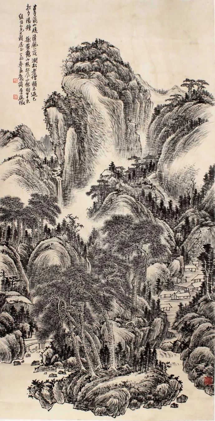 写意山水花鸟画精品欣赏,吴待秋山水画精品欣赏图文