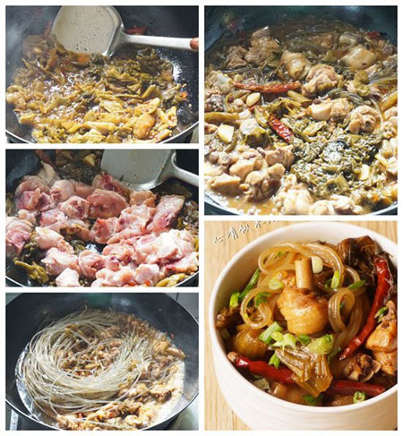酸菜炖粉条怎么做好吃,酸菜粉条炖鸡最正宗的做法