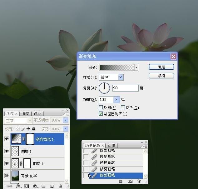 拍荷花用ps做成水墨画方法,ps怎样将拍的荷花p得漂亮免费教程