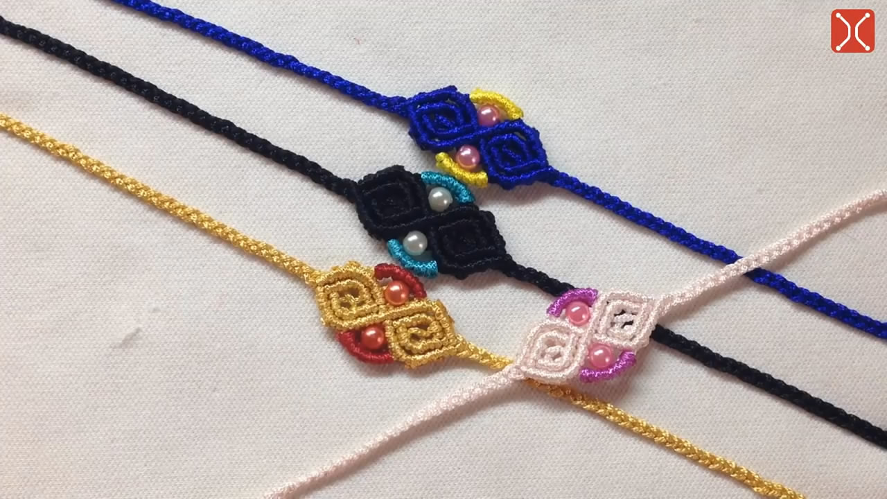 现在最流行的手链编织教程,简单易学手工编织手链伸缩结