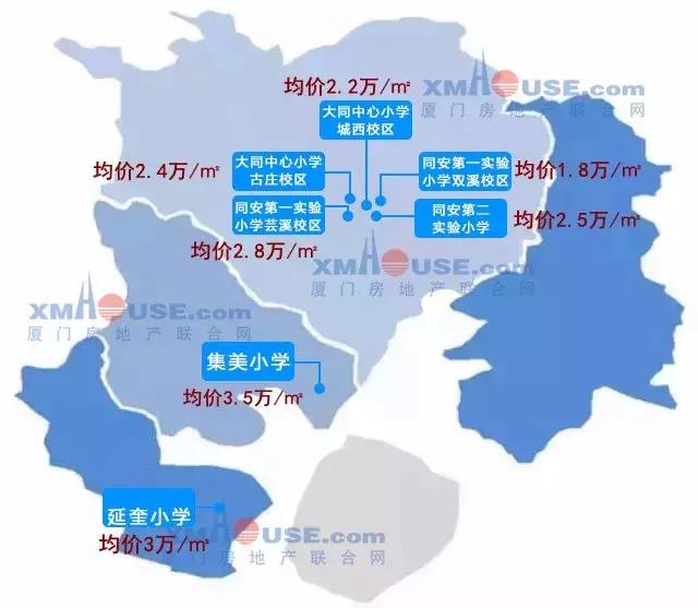 厦门岛外省优学区房,厦门好的小学学区房价格多少