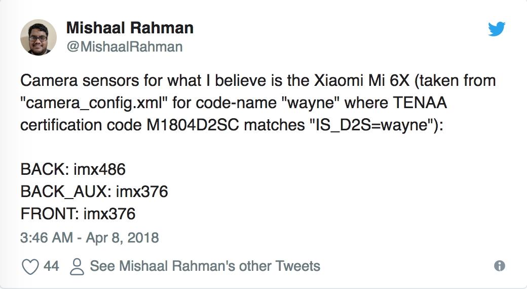 小米6x发布会曝光,小米6x参数详情及价格