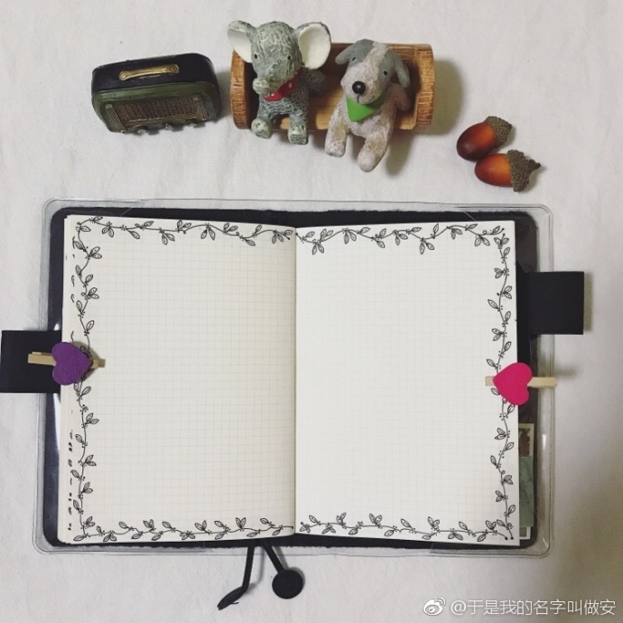 可爱手账素材边框简单,简单又好看的手账边框图片