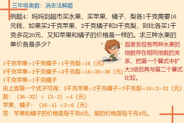 四年级奥数消去法和等量代换,天平等量代换消去法