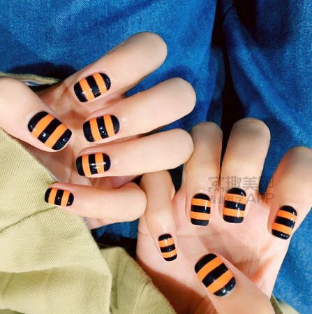 脏橘色美甲,one推荐美甲