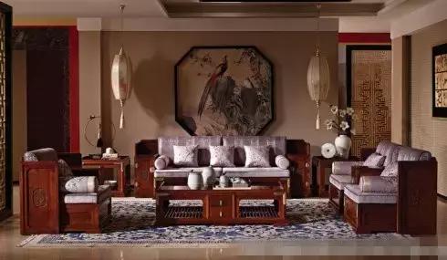 新中式红木沙发客厅效果图,怎么让红木沙发装修成现代风格
