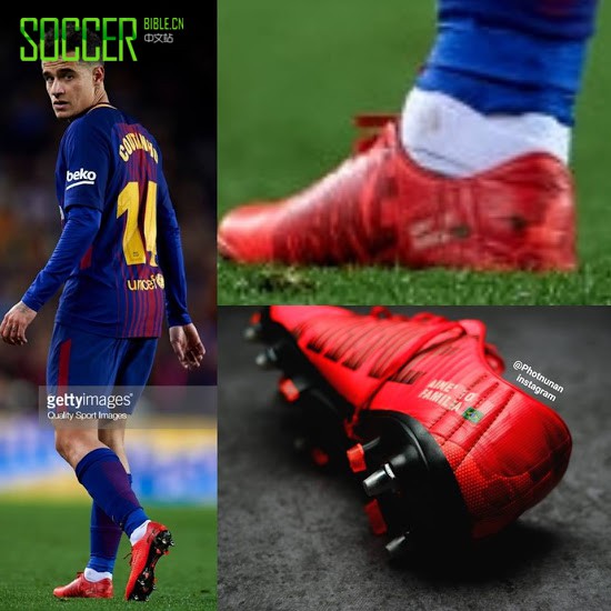 不需要再在后跟上打洞了！近距离观察库蒂尼奥独特的皮版刺客11足球鞋