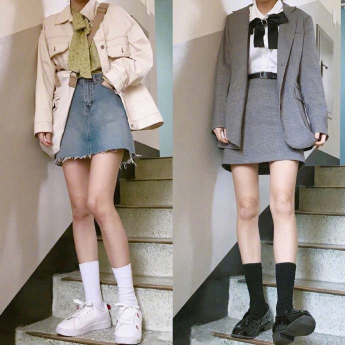 小清新袜子中筒袜怎么搭配,袜子都不穿还穿秋裤