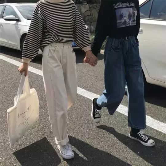 宽松t恤配阔腿裤慵懒,想要腿变长