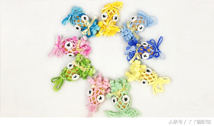 端午蛋袋立夏蛋兜兔子形状,端午鸡蛋网袋钩织