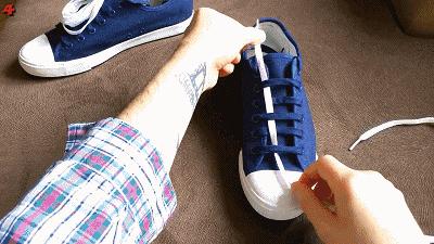 adidas贝壳头鞋带不打结系法,运动鞋鞋带系法教程男板鞋免打结