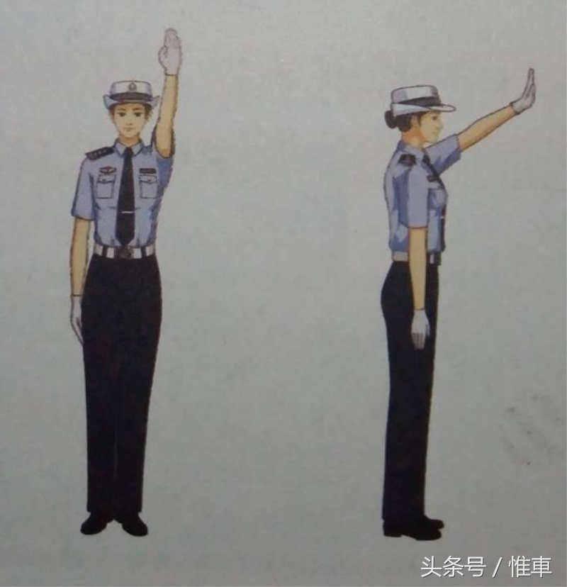 考试技巧科目一科目四手势题,科目四警察手势信号简单记忆法