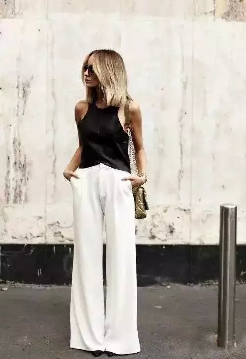 这个春夏时髦精都在穿这三种元素,夏日穿搭胖胖的中性风裤子