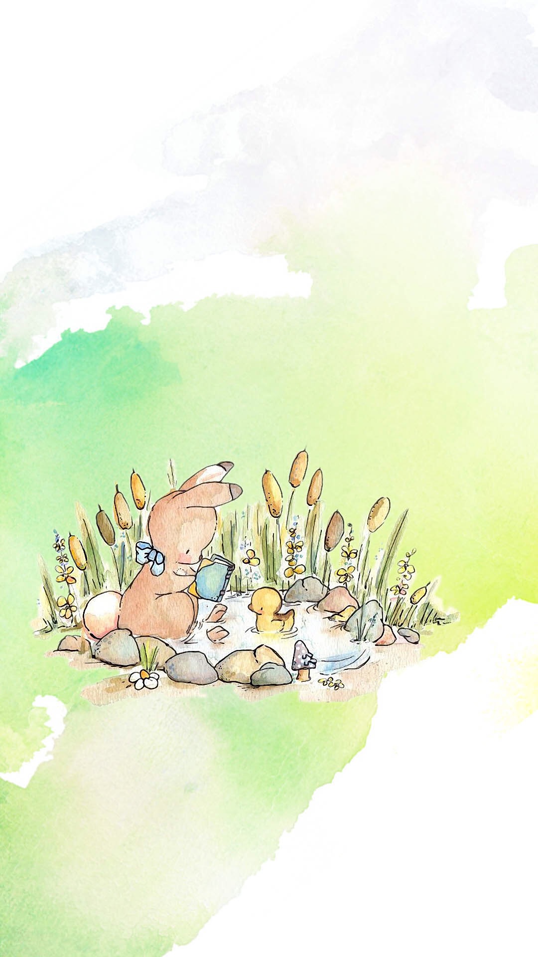 卡通治愈插画手机壁纸,手机壁纸卡通插画