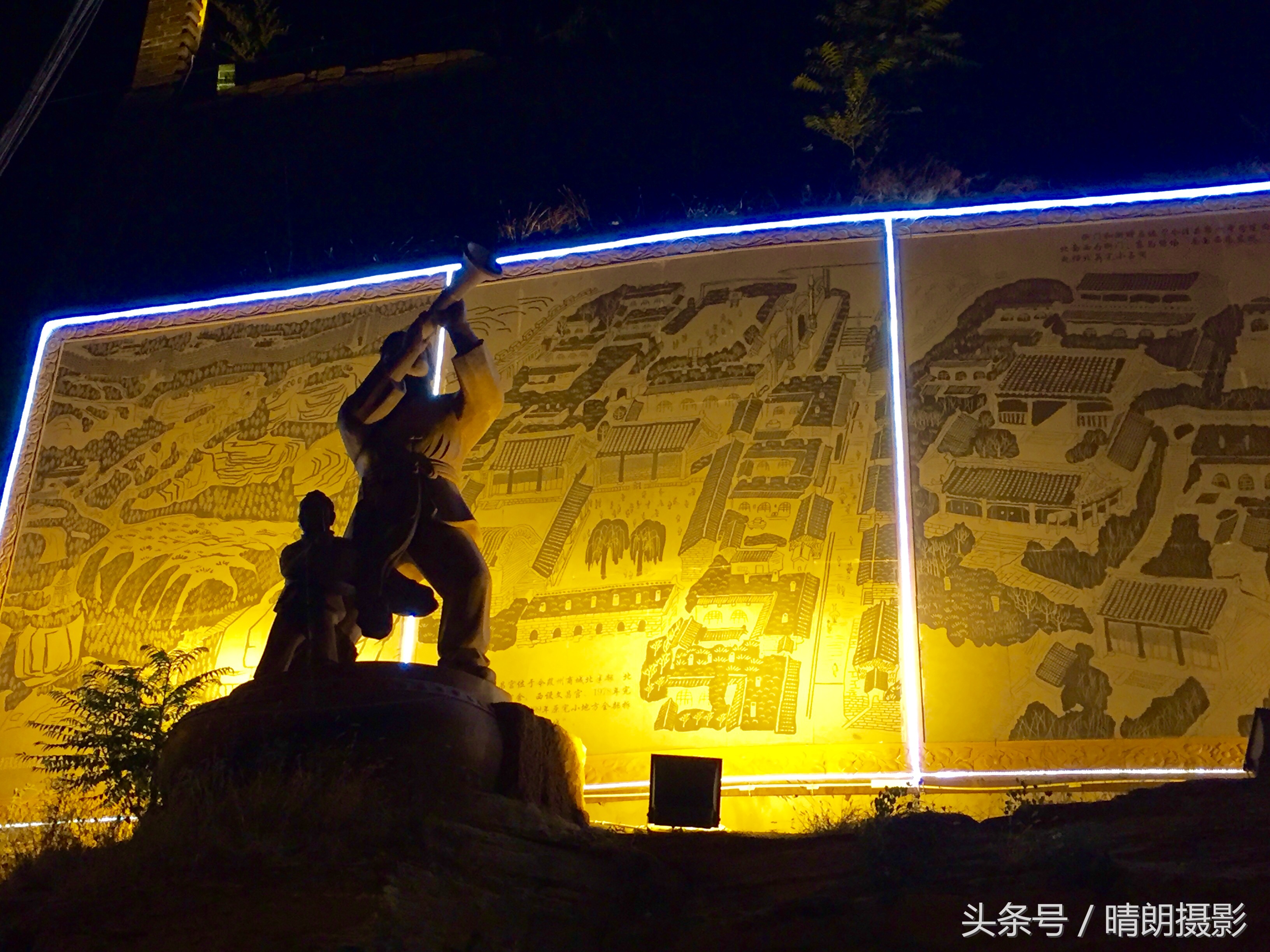 夜幕下的山村美景,夜色下的山城美景