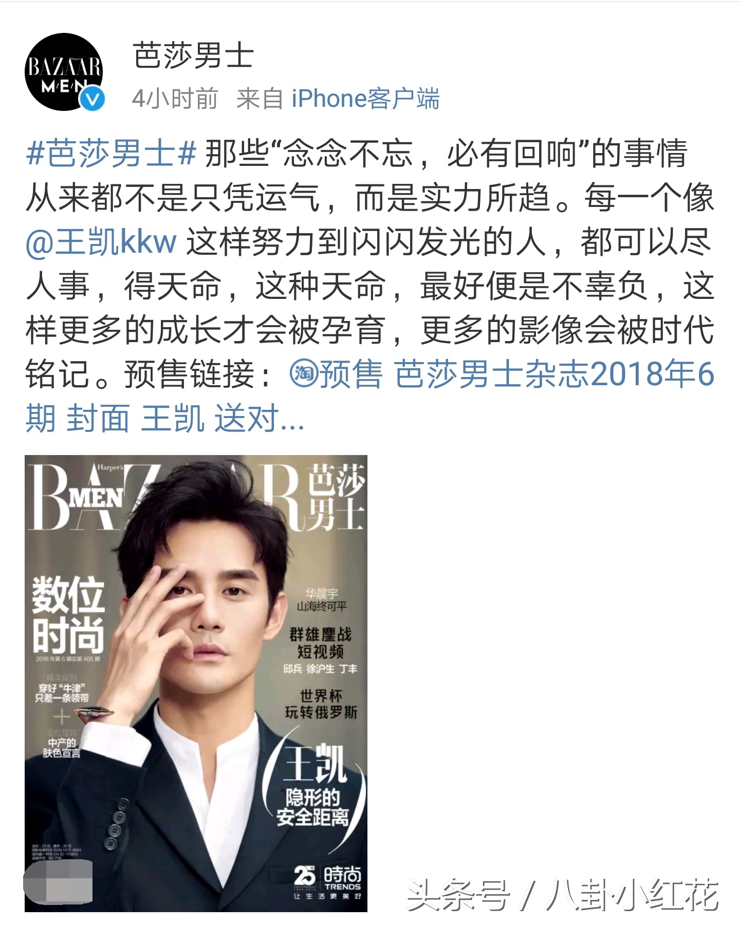 王凯芭莎杂志,王凯拍摄男士芭莎封面