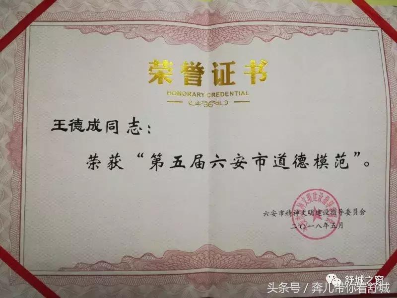 六安市第六届道德模范人物,舒城县好人榜提名