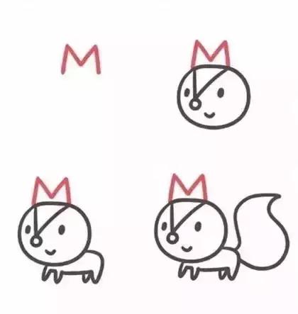 用字母画孩子的简笔画,如何用简笔画数字宝宝