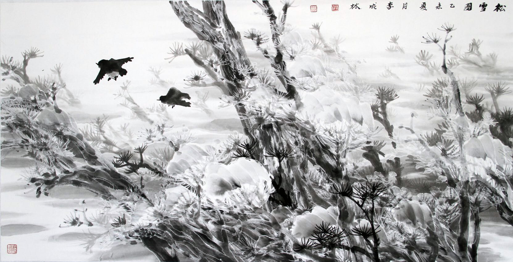 名家笔下的雪景花鸟作品,名家笔下的雪景花鸟欣赏