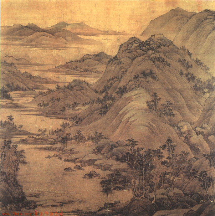 工笔浅绛山水画技法教学,传统文人浅绛山水画教学