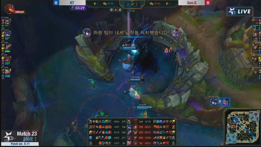 lck英雄联盟比赛视频2019,英雄联盟lck直播间kt对hle