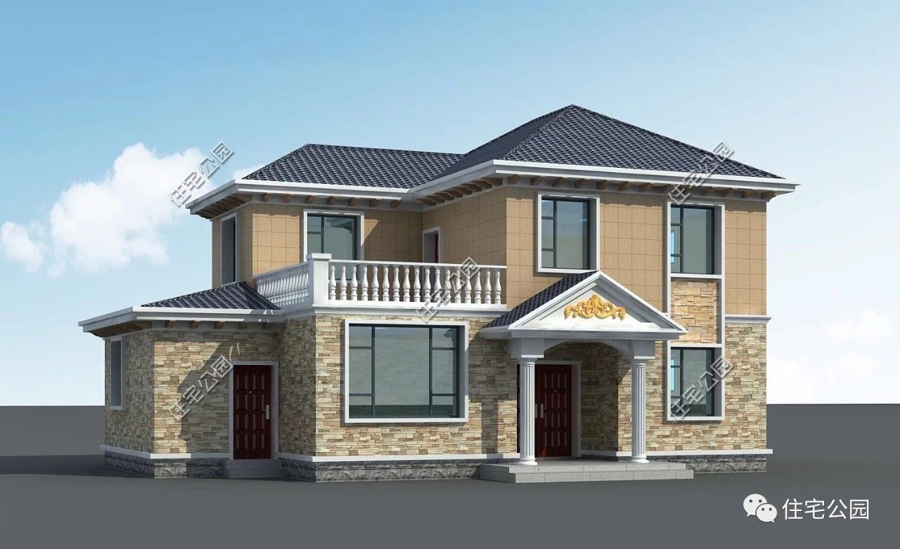 二十万建两层别墅施工,农村现代风二层小别墅施工队承包