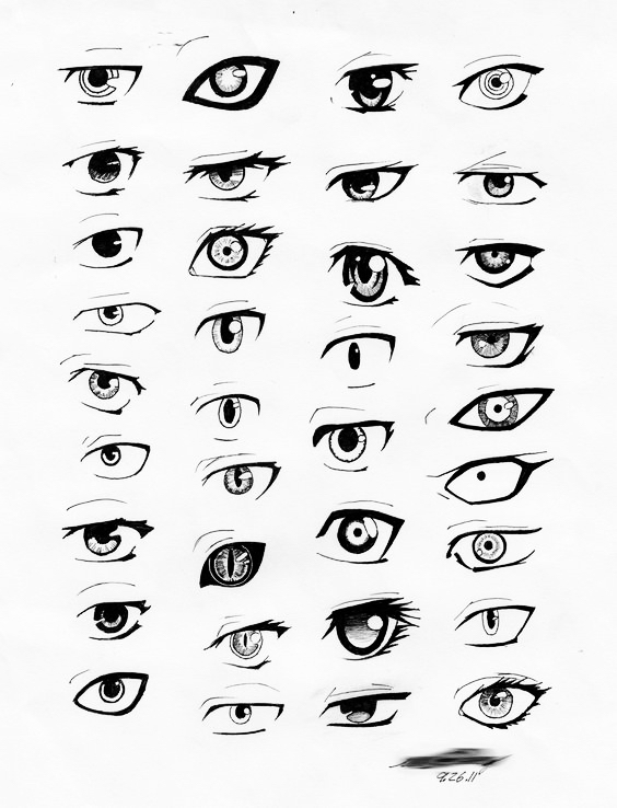 漫画女生眼睛画法可爱马克笔,漫画男生眼睛的画法