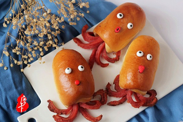 章鱼面包的制作方法,章鱼面包的制作方法和配方