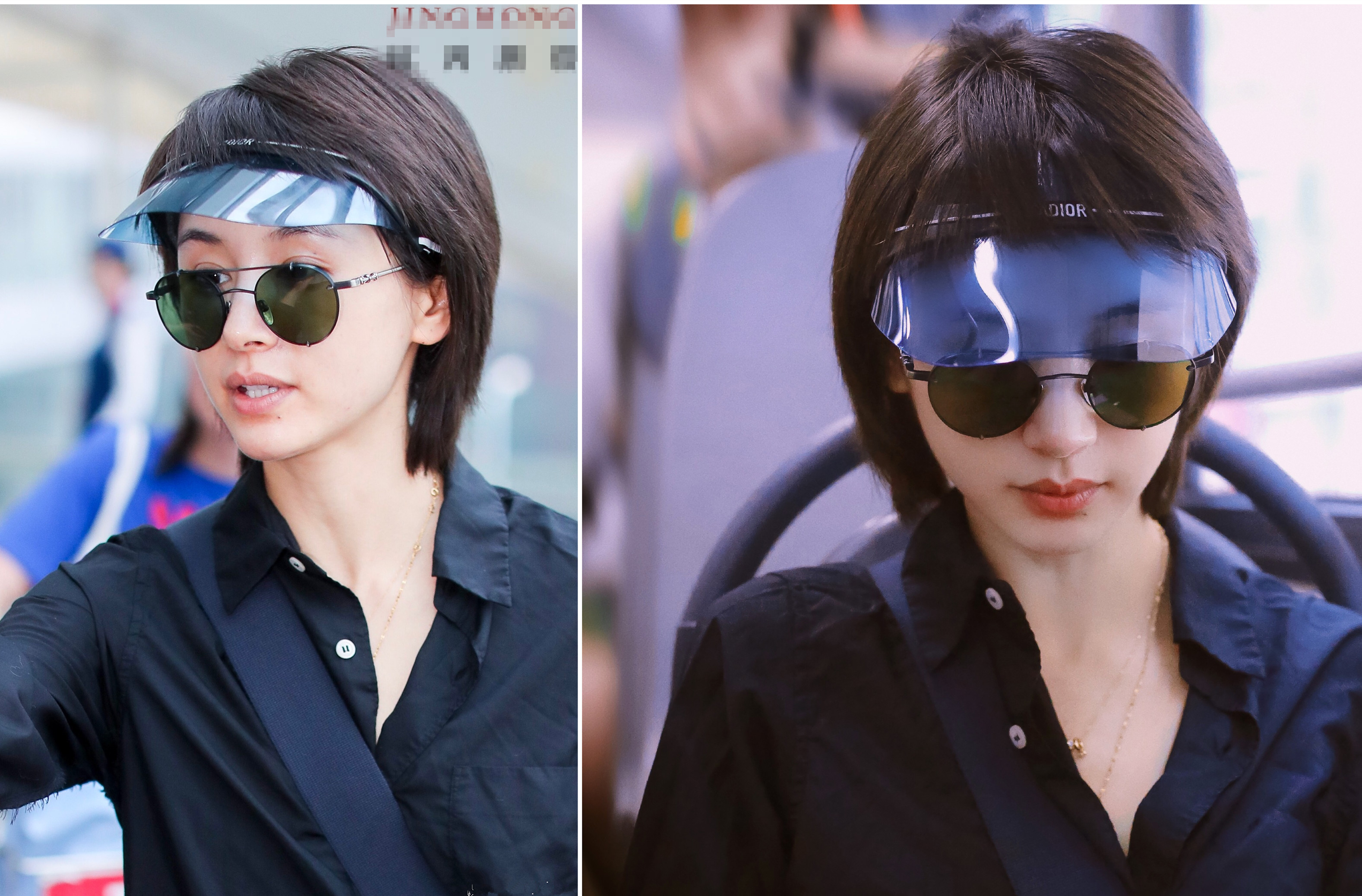 欧根纱遮阳帽王子文,王子文黑色针织帽