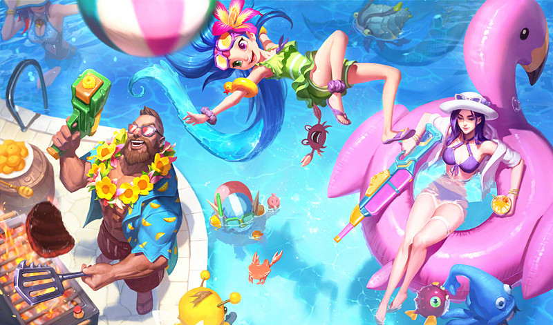 lol泳装派对皮肤,lol夏日系列皮肤