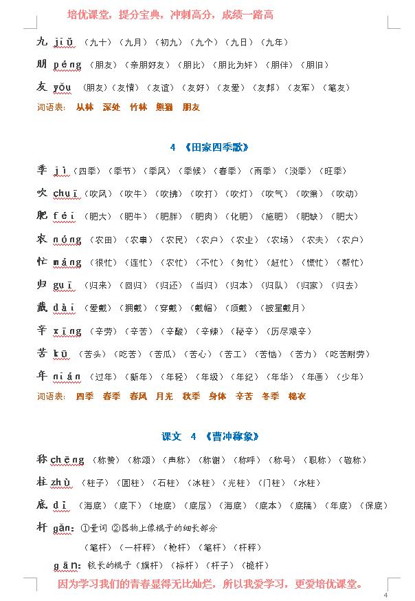 小学语文二年级上生字表汇总,二年级语文上册生字表教程