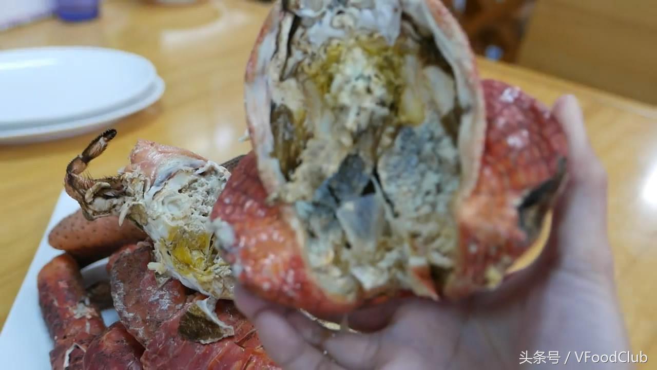 日本超级大的椰子蟹,日本冲绳海鲜鲨鱼刺身