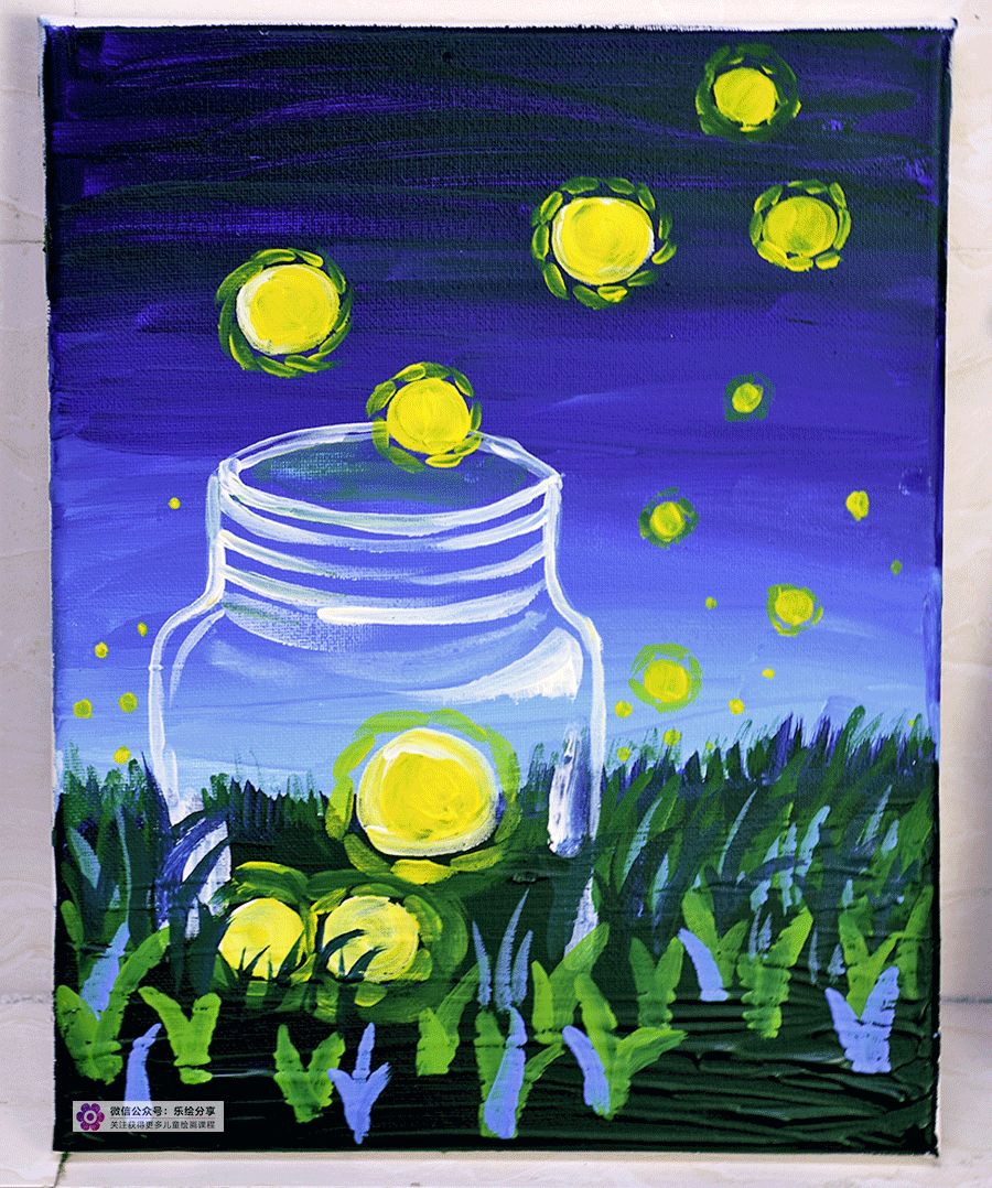 用水粉颜料画萤火虫视频,星空梦幻水粉教程