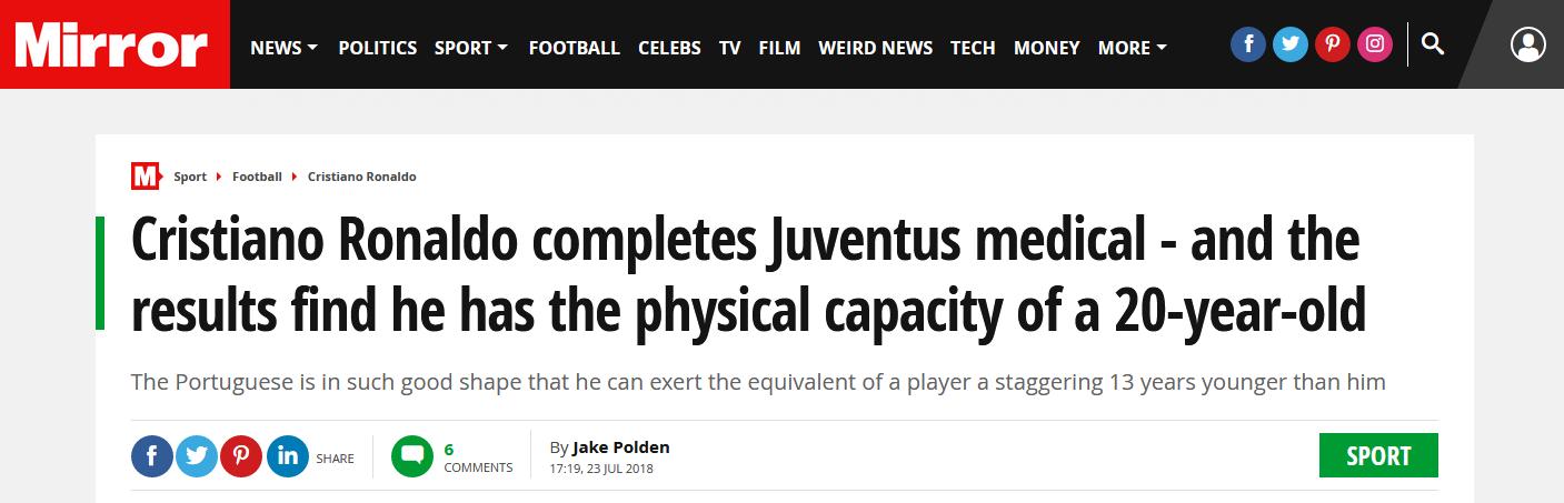 c罗体检数据,c罗体检最新结果