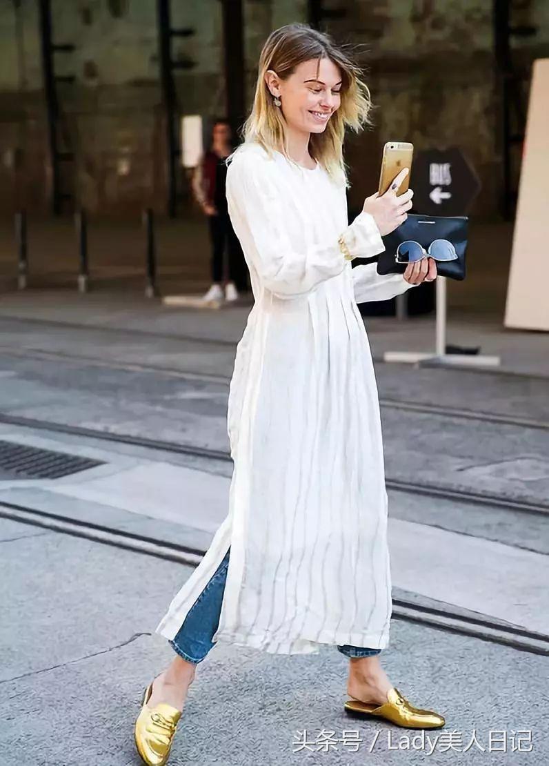 既能穿高跟鞋也能驾驭的平底鞋,平底鞋这样穿也能显腿长