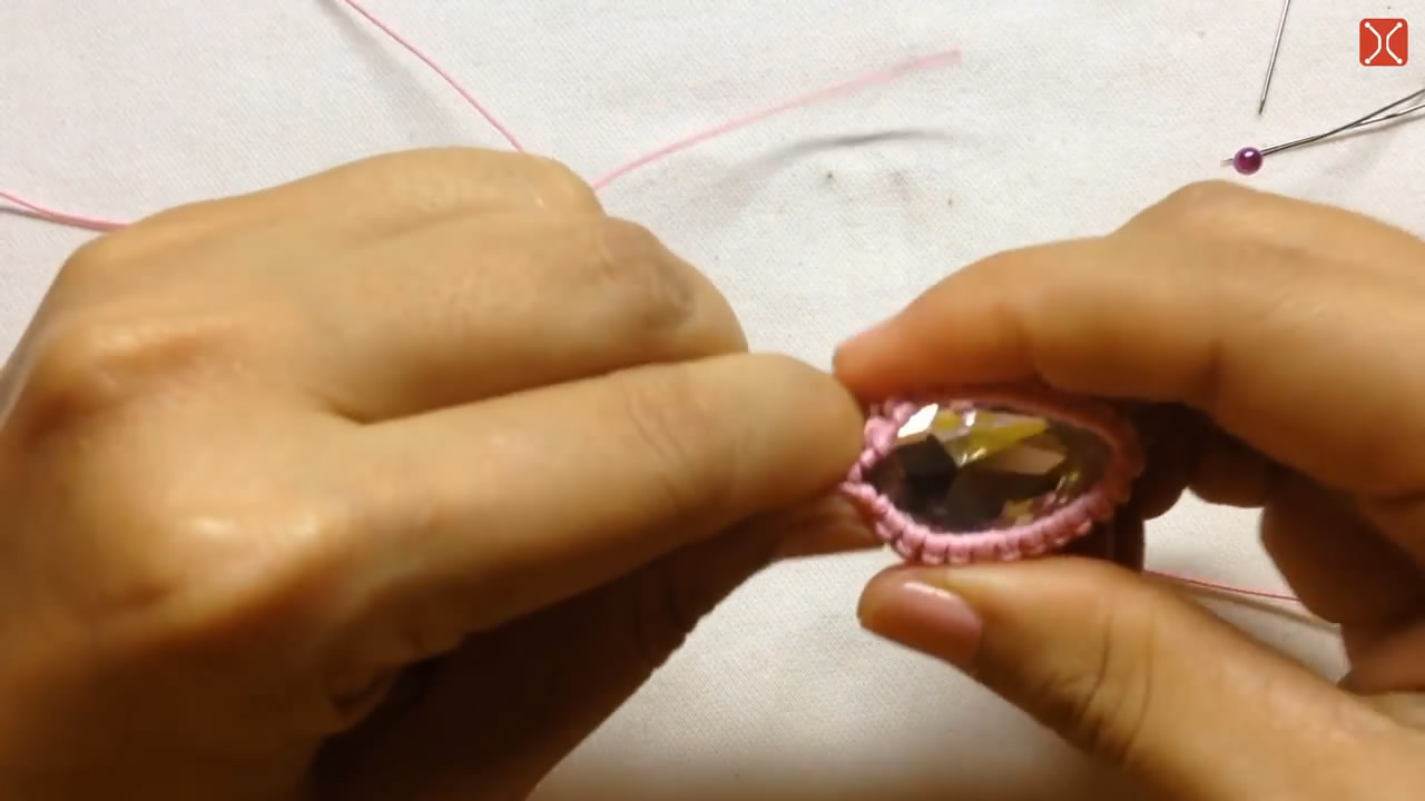 水晶编绳项链吊坠教程,水晶项链编织法带吊坠的