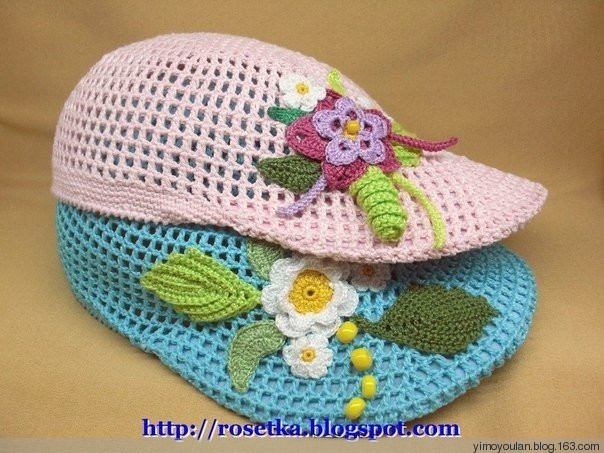 钩针儿童棒球帽,宝宝好看的帽