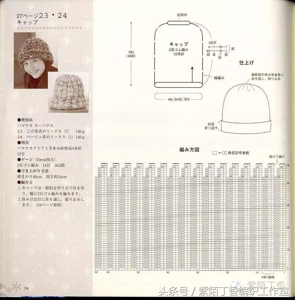 特别简单的棒针帽子,帽子棒针织法教程时尚百搭帽子