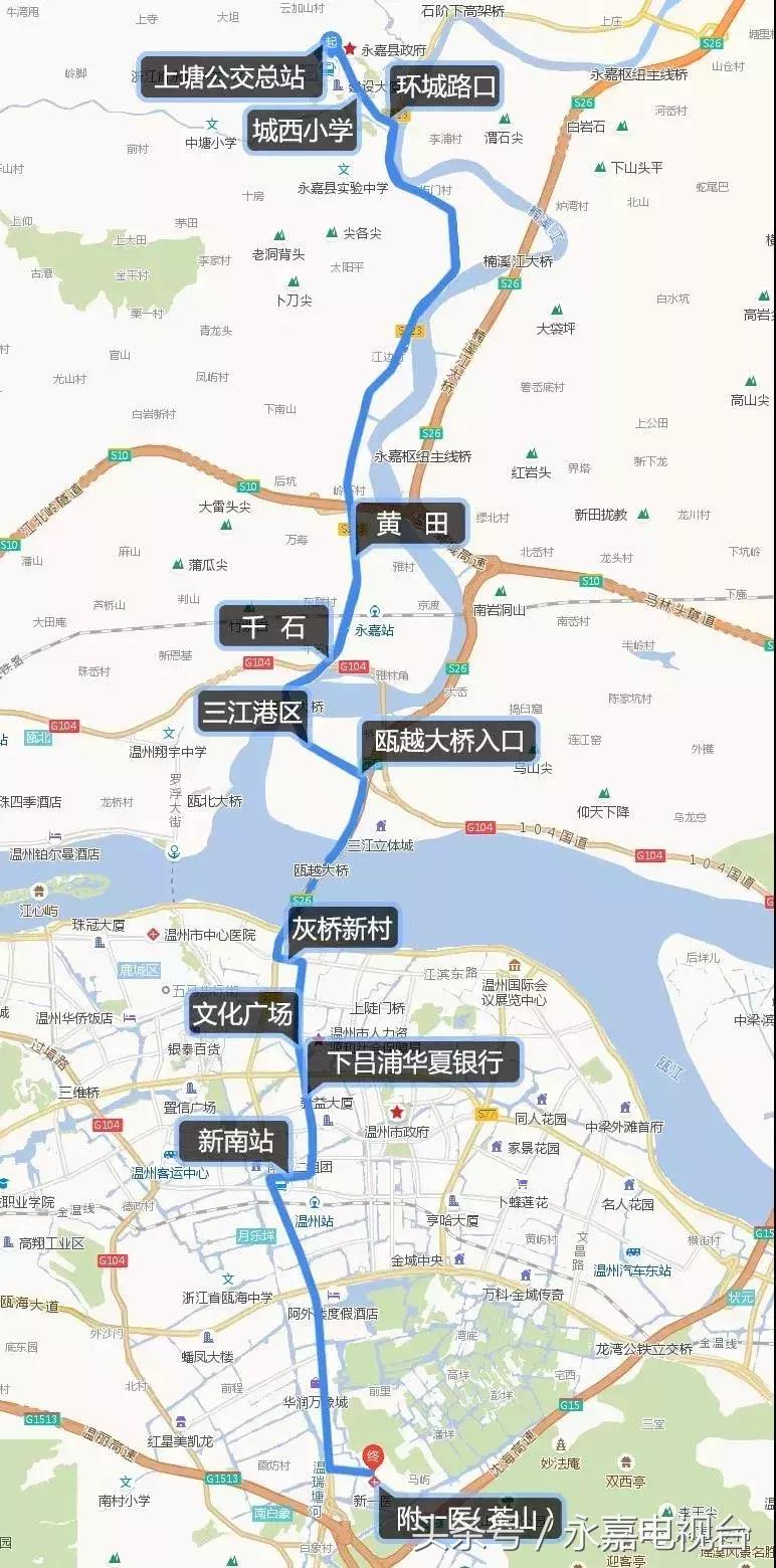 温医大附一院到温州北站,温州附一医院直达路线