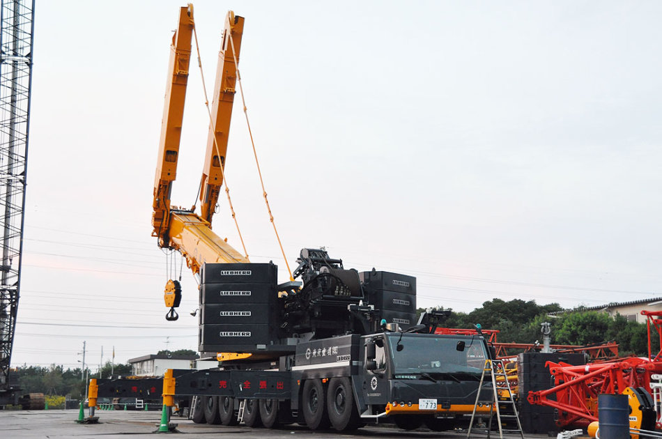 日本建筑工地起重机,日本起重机实拍