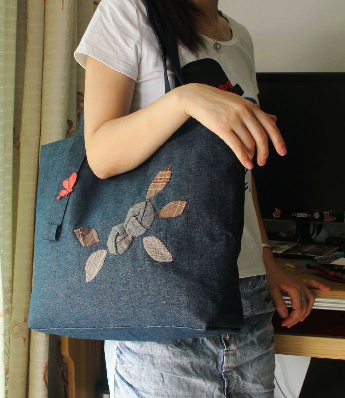 牛仔裤变废为宝手工制作,旧牛仔裤diy改造手工制作时尚背包