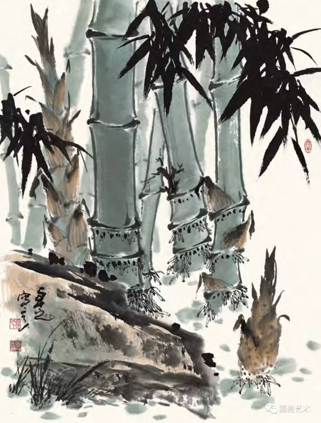 画竹的最好画法,毛笔画竹的简单画法